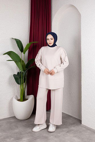 Scuba Kumaş İkili Takım-2024 Bej - Thumbnail