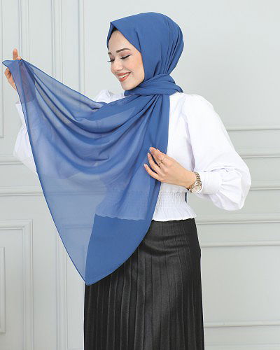 Şifon Şal-1942 Mavi - Thumbnail