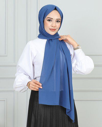 Şifon Şal-1942 Mavi - Thumbnail