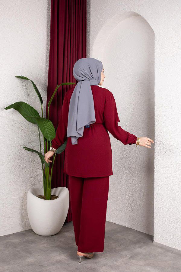 Toka Detaylı Ayrobin Takım-2639 Bordo