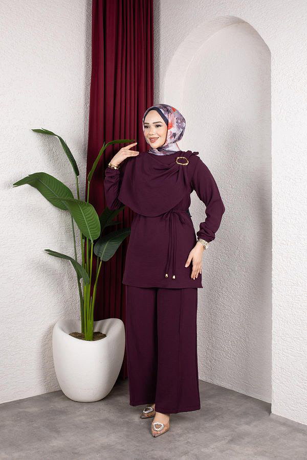 Toka Detaylı Ayrobin Takım-2639 Mor