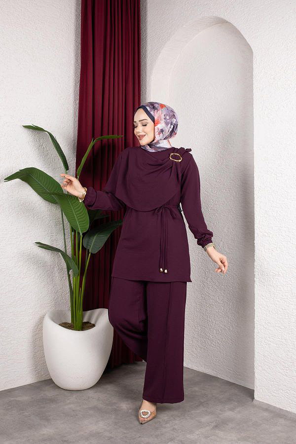 Toka Detaylı Ayrobin Takım-2639 Mor