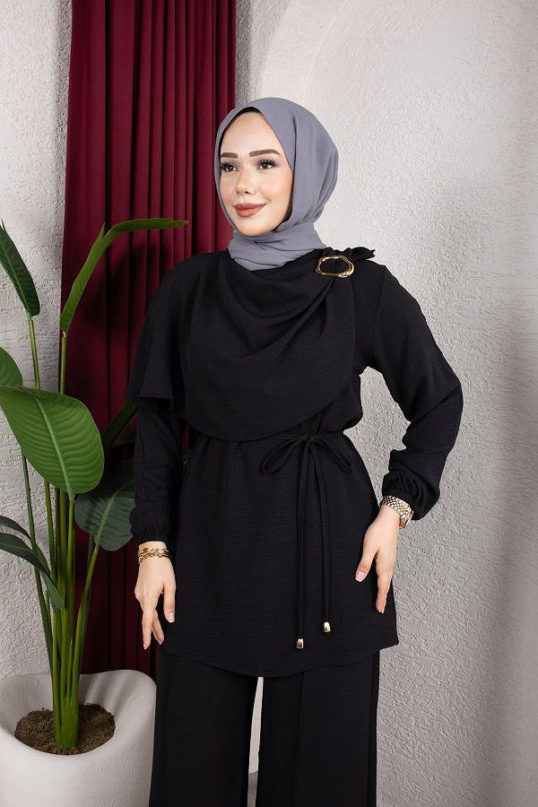 Toka Detaylı Ayrobin Takım-2639 Siyah